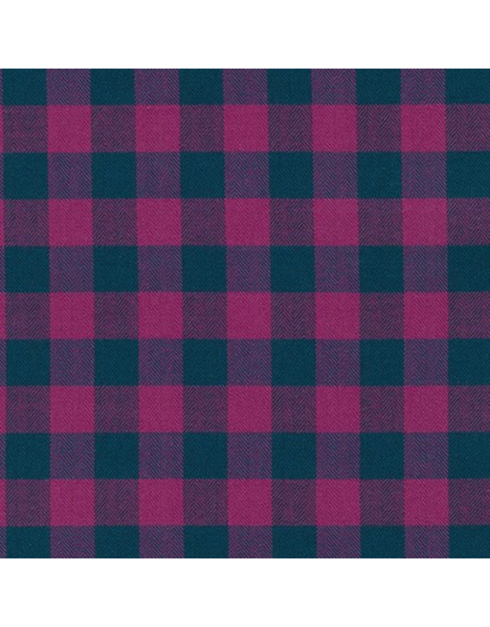 Robert Kaufman Porto Flannel, Gingham in Magenta