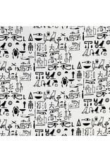 Alexander Henry Fabrics Wish You Were Here, Hieroglyphs in Natural, Fabric Half-Yards