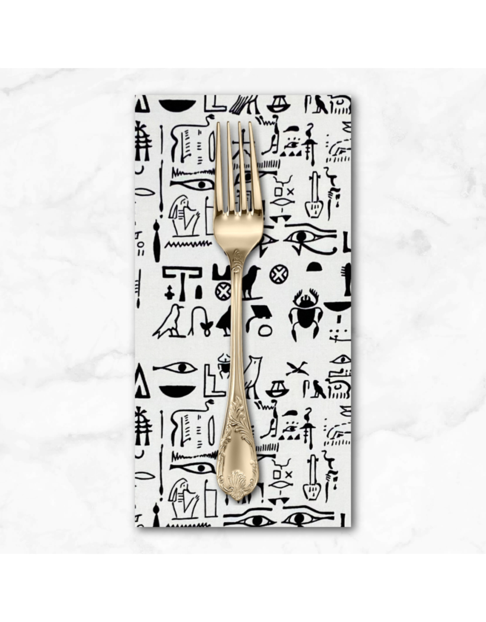 PD's Alexander Henry Collection Wish You Were Here, Hieroglyphs in Natural, Dinner Napkin