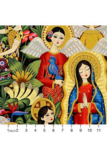 Alexander Henry Fabrics Folklorico, Las Angelitas in Bright, Fabric Half-Yards