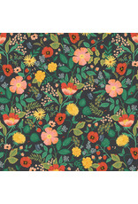 Rifle Paper Co. Camont, Poppy Fields in Black, Fabric Half-Yards