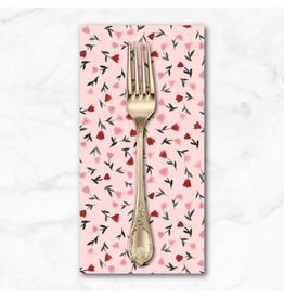 PD's Figo Collection Roses are Red, Ditsy Floral in Pink, Dinner Napkin