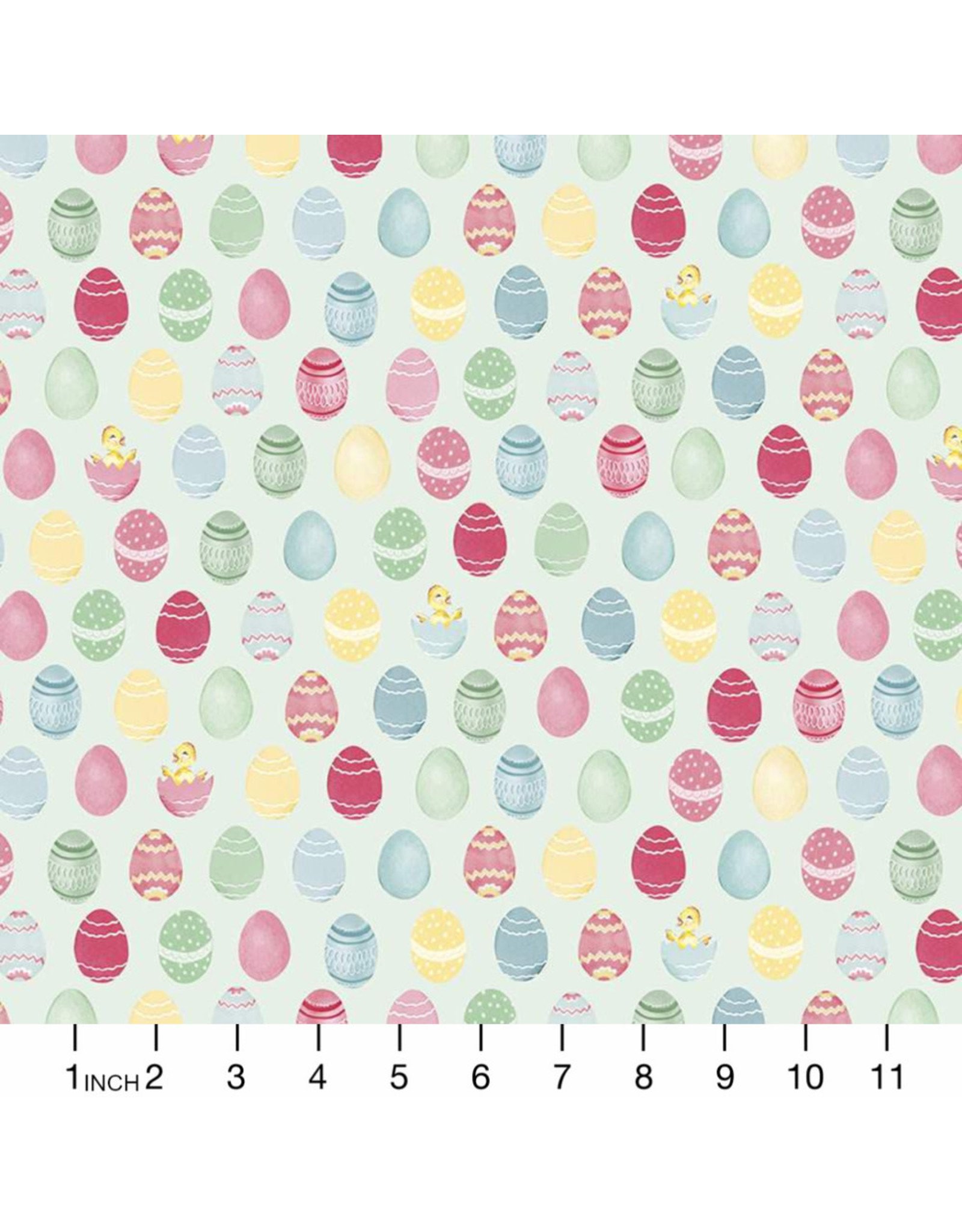 Riley Blake Fabrics Easter Parade, Eggs in Mint, Fabric Half-Yards
