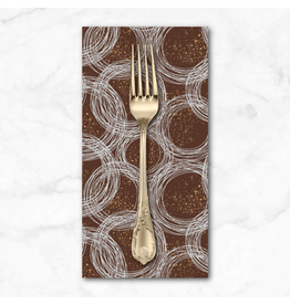PD's RJR Collection Tails From Under the Moon, Metallic Circles in Rustic Copper, Dinner Napkin