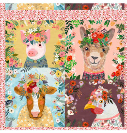Mia Charro Farm Friends, 24" x 42" Fabric Panel