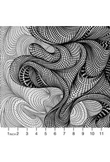 Adrienne Leban BioGeo-2, Bio Entanglement in Gray, Fabric Half-Yards