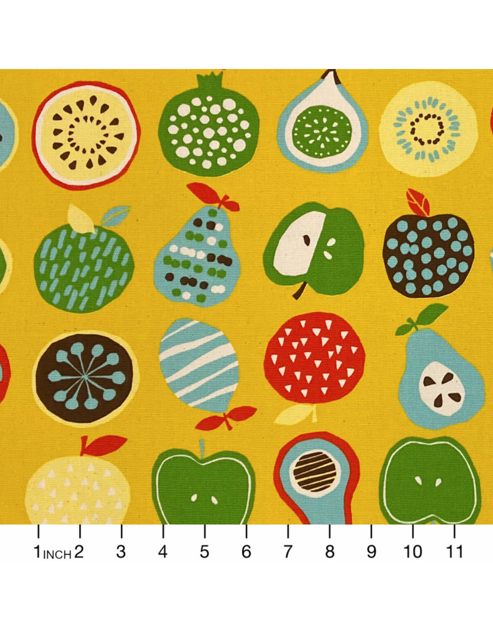 Cosmo, Japan Cotton Canvas, Cosmo Japan, Fruits in Bright, Fabric Half-Yards
