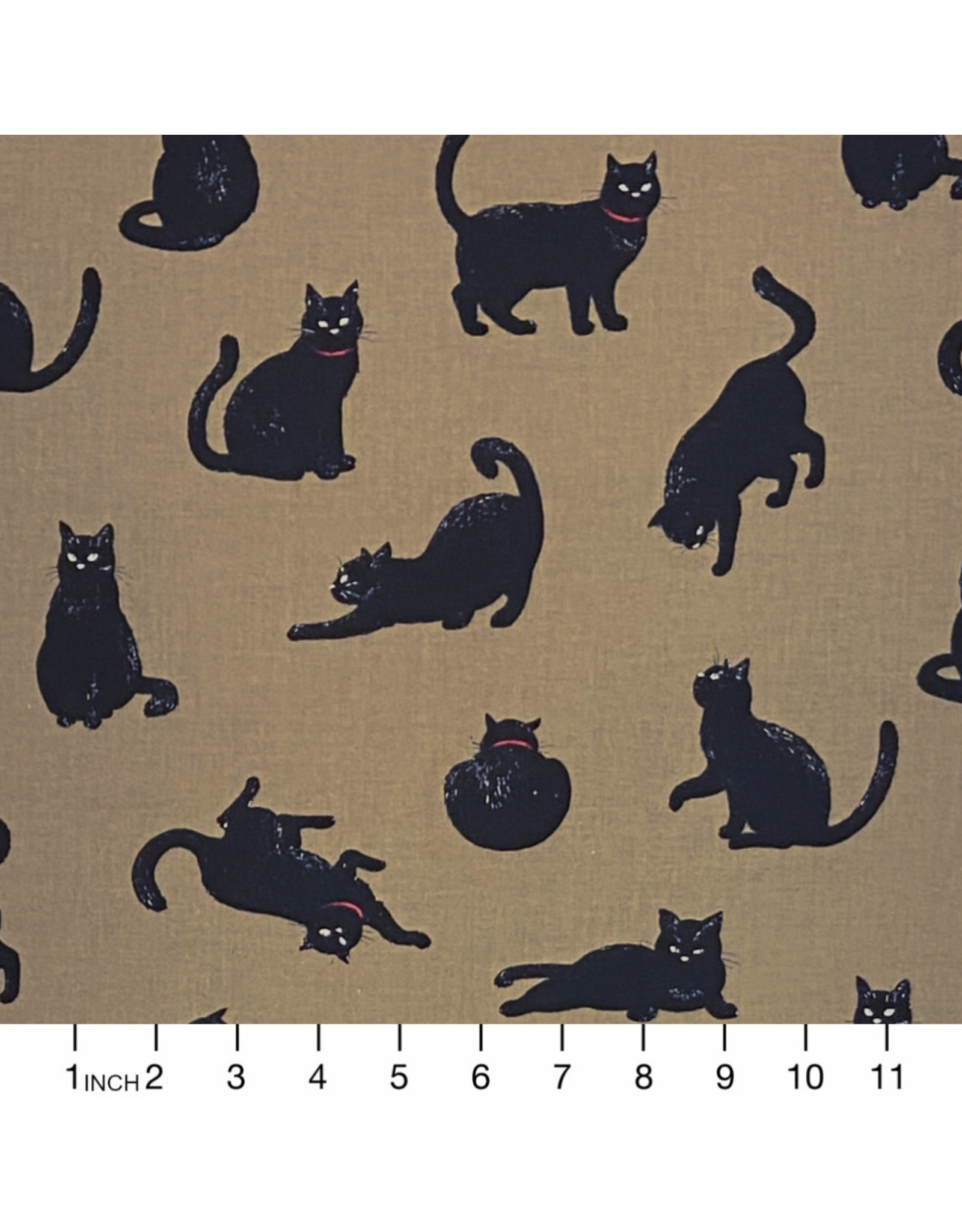 PD's Cosmo Japan Collection Cosmo Japan, Black Cats on Brown, Dinner Napkin
