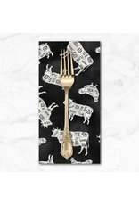PD's Timeless Treasures Collection King of the Grill, Meat Cuts in Black, Dinner Napkin