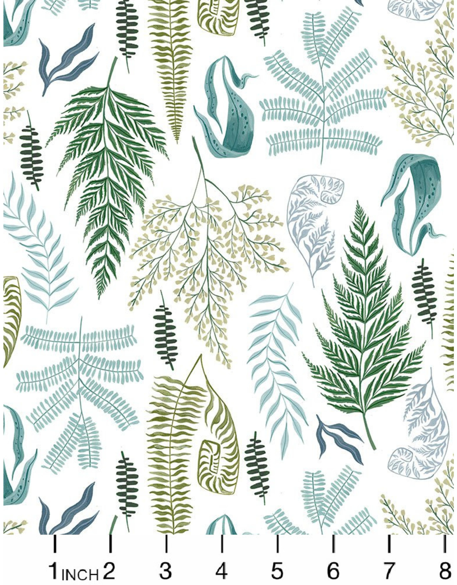 PD's Rae Ritchie Collection Fronds and Felines, Fronds in White, Dinner Napkin