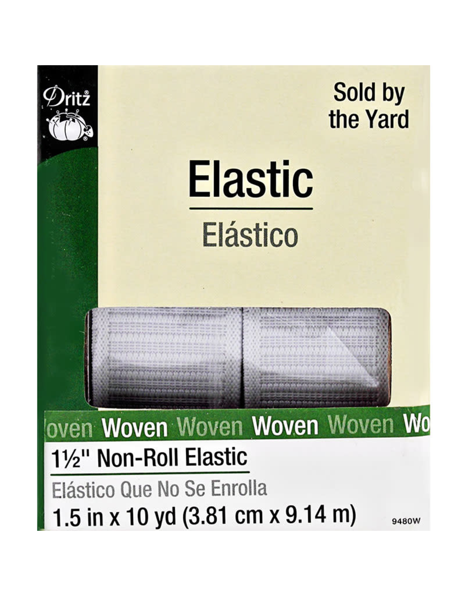 Dritz Woven Non-Roll Elastic  1 1/2 inch wide, by the yard