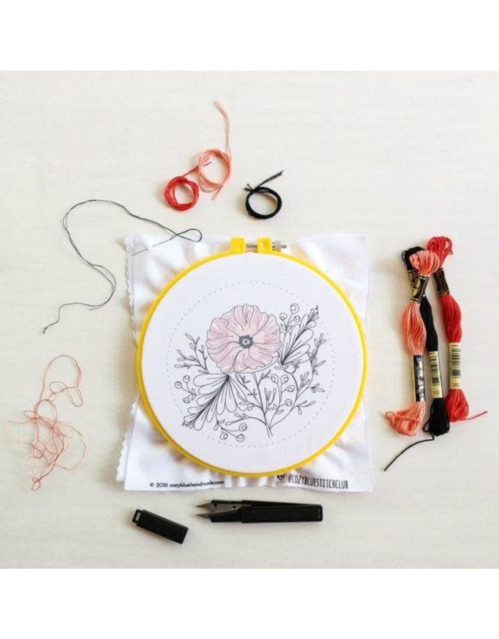 cozyblue Poppy Power Embroidery Kit from cozyblue