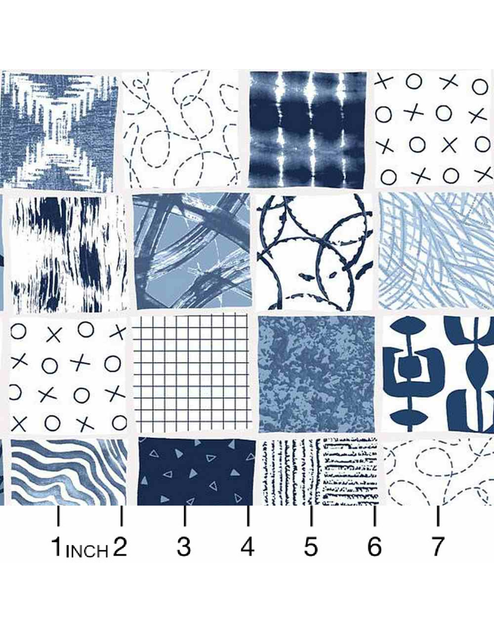 PD's Marcus Fabrics Collection Sketchboard in Navy, Dinner Napkin