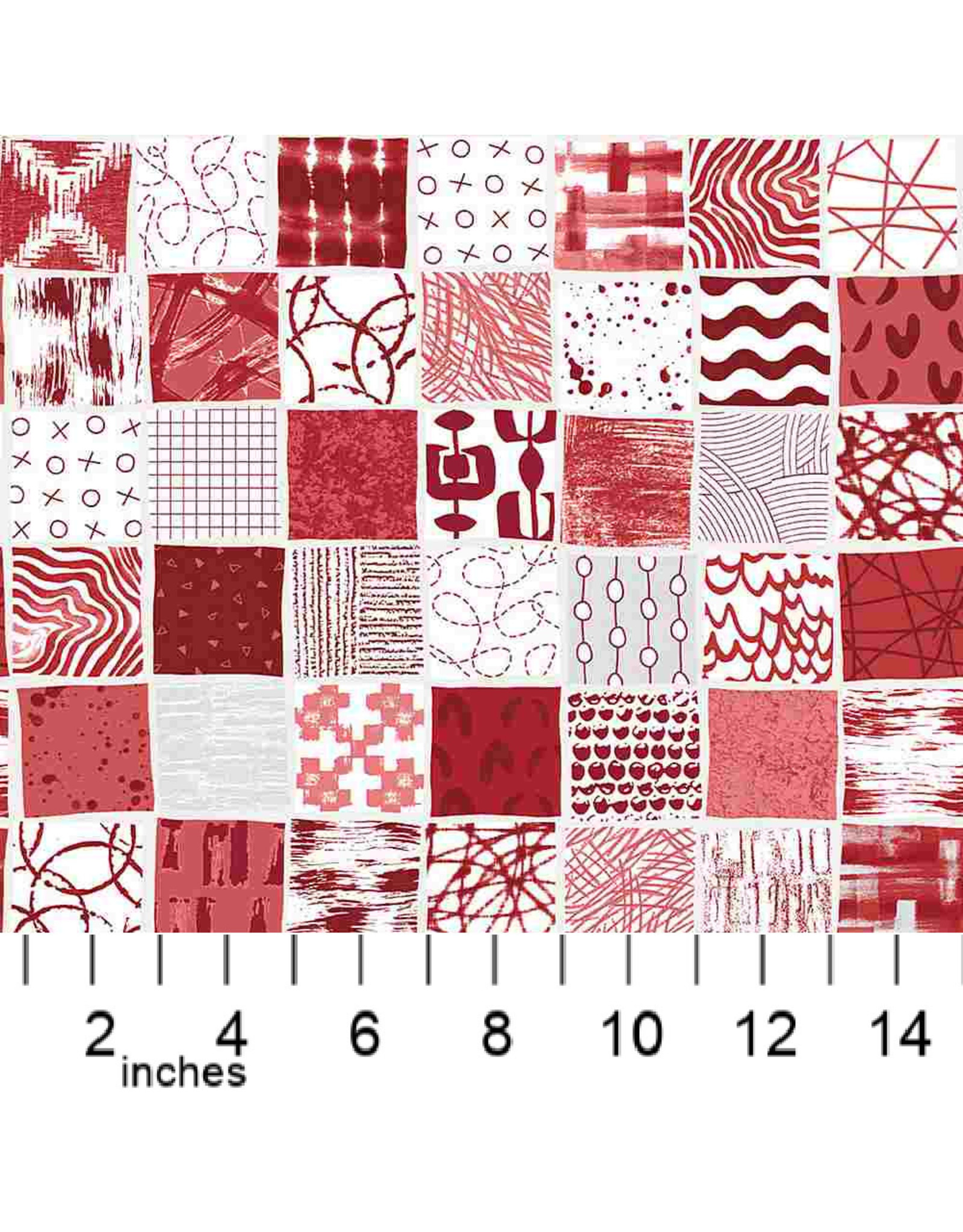 Marcus Fabrics Sketchboard in Red, Fabric Half-Yards