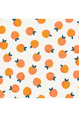 Figo More Pie, Peaches in White, Fabric Half-Yards