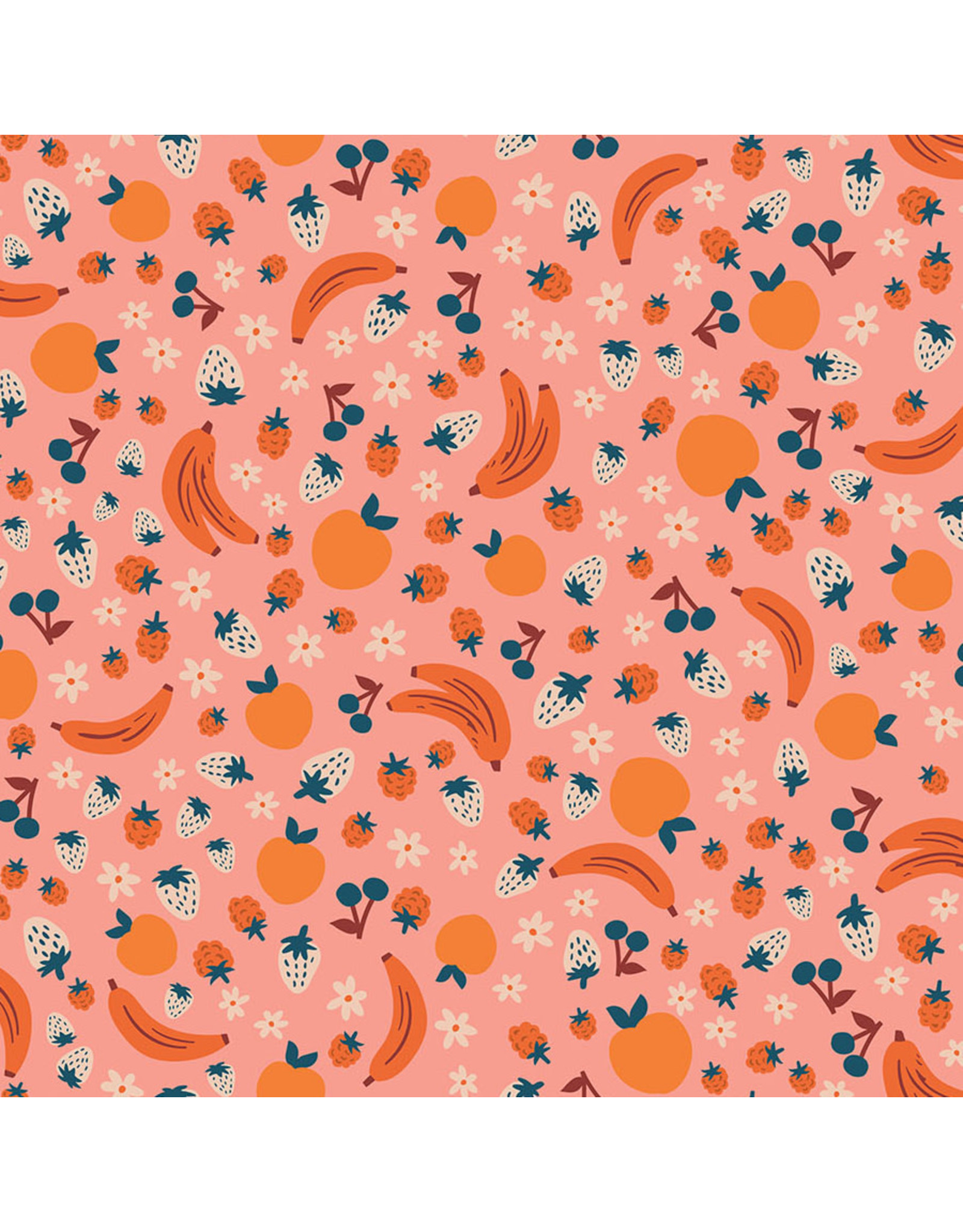 Figo More Pie, Fruit Mix in Pink, Fabric Half-Yards