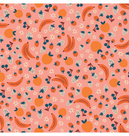 Figo More Pie, Fruit Mix in Pink, Fabric Half-Yards