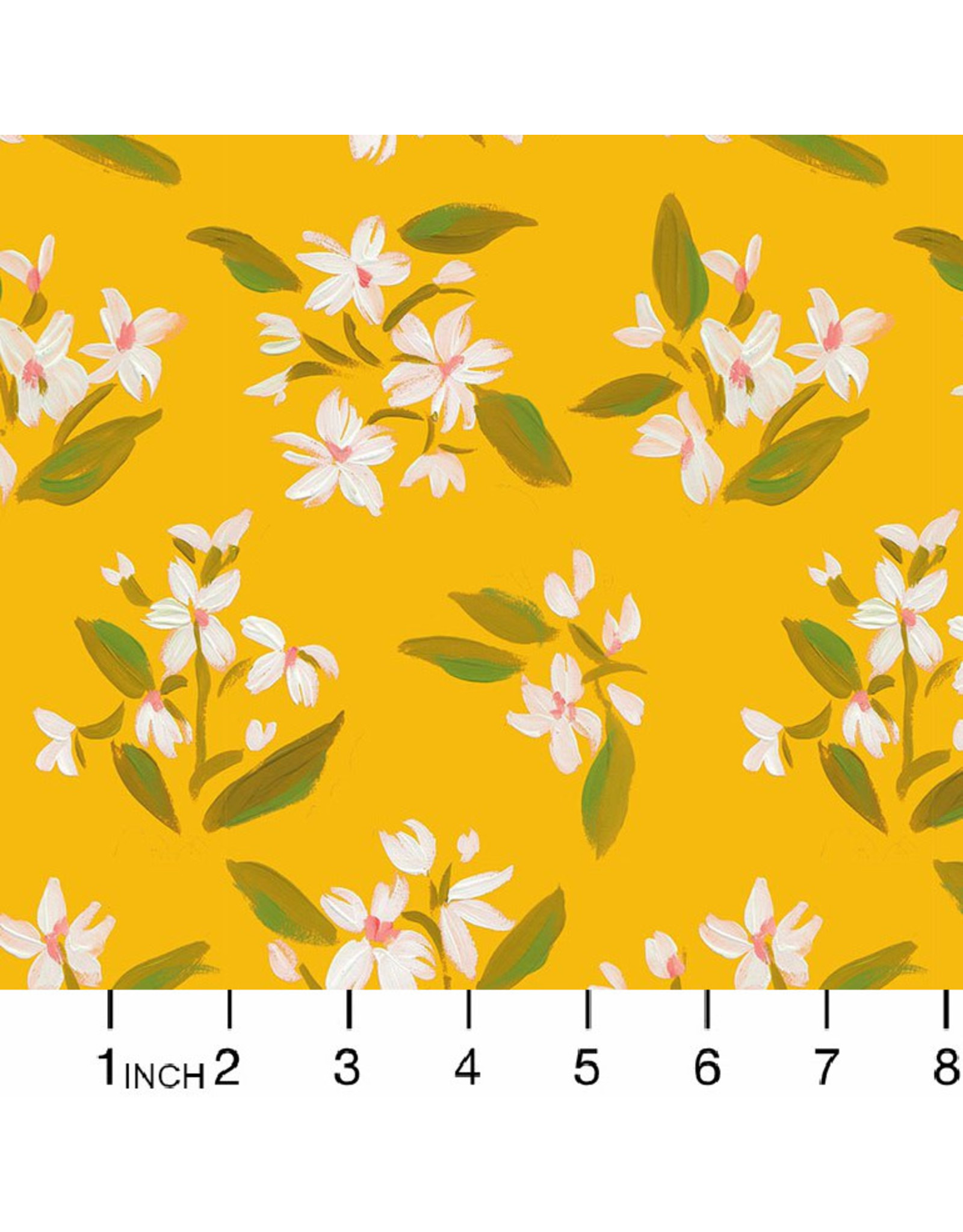 Dear Stella Country Picnic, Posies in Yellow, Fabric Half-Yards