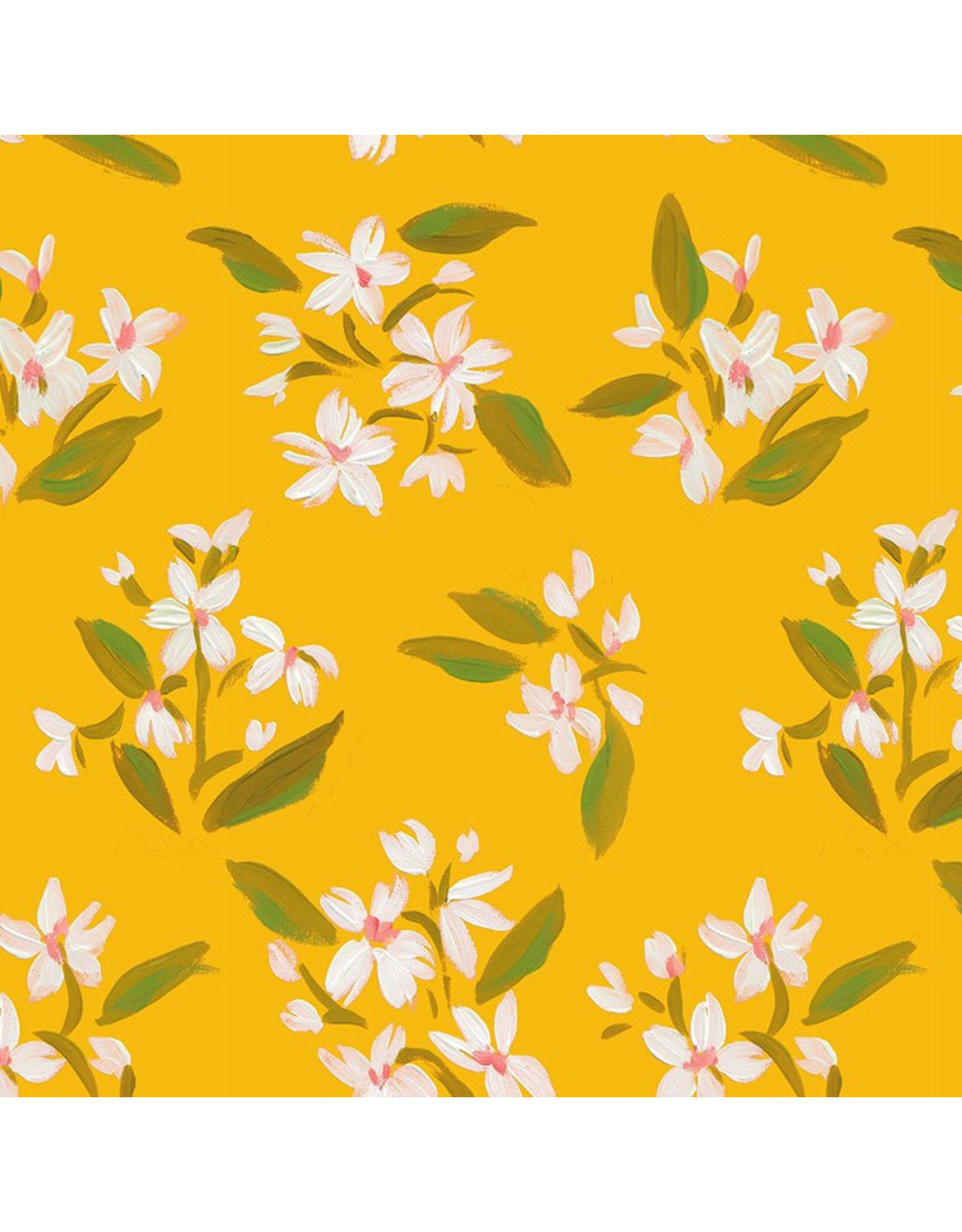 Dear Stella Country Picnic, Posies in Yellow, Fabric Half-Yards