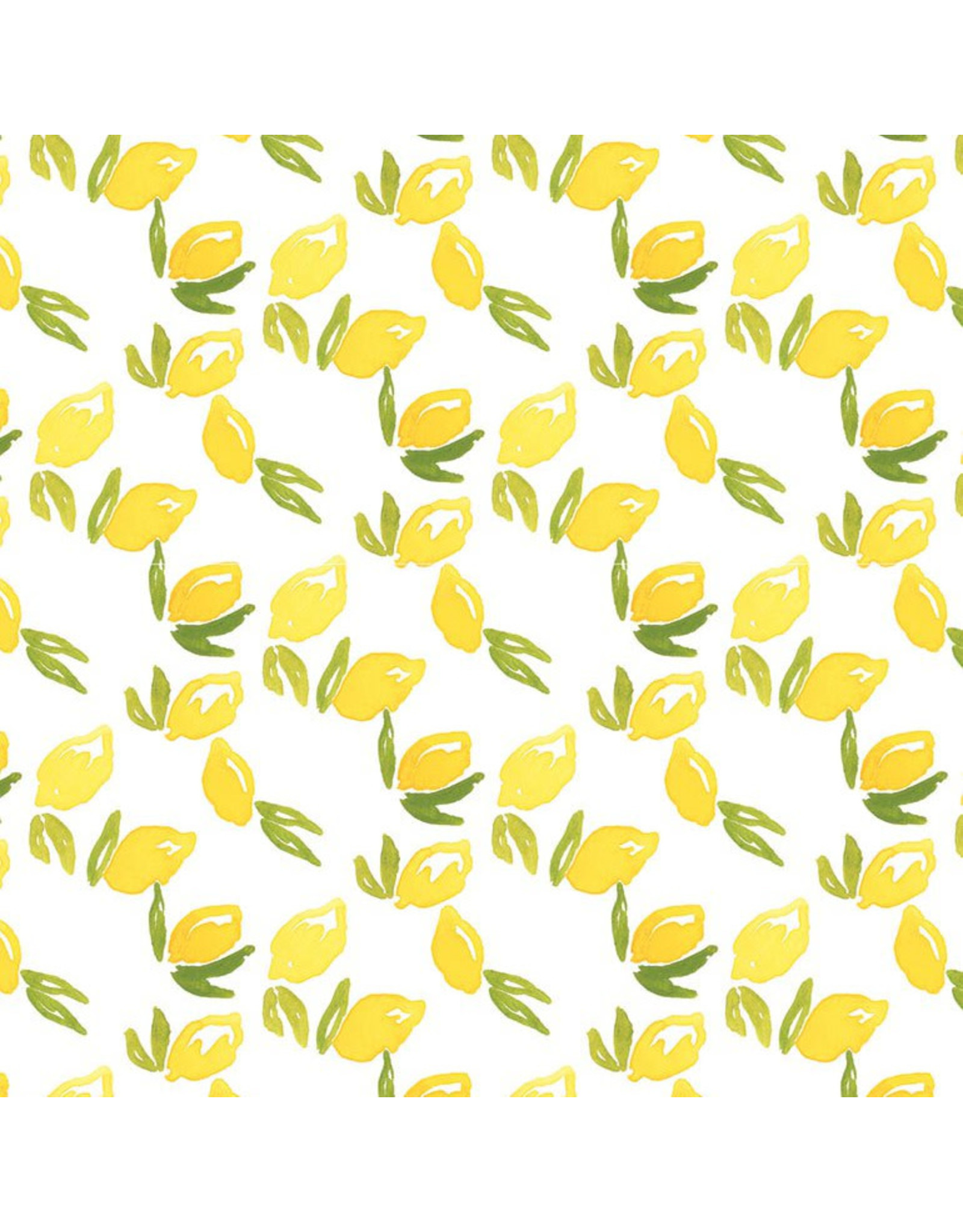 Dear Stella Country Picnic, Lemons in White, Fabric Half-Yards