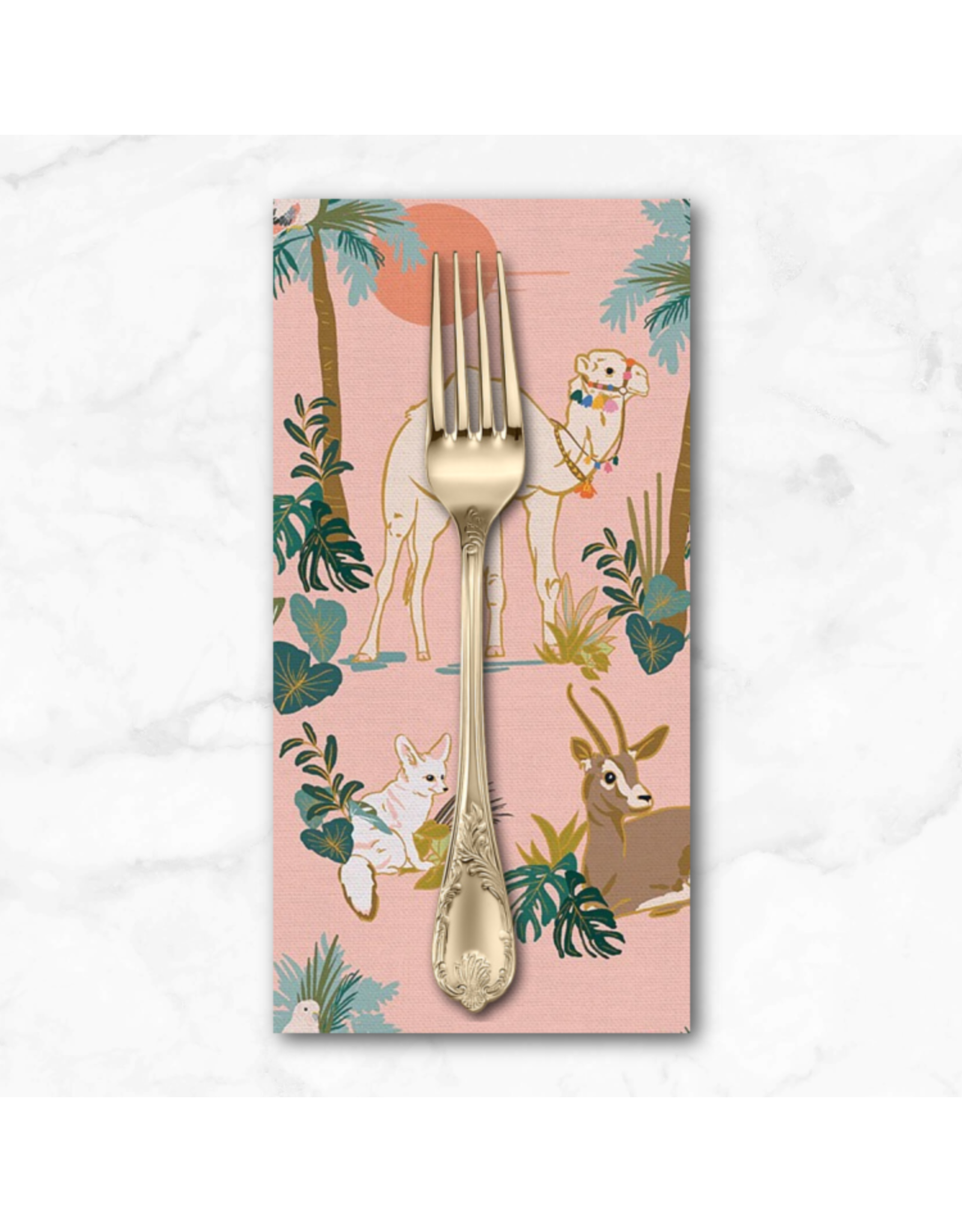 PD's Paintbrush Studio Collection Moroccan Sunrise, Desert in Peach, Dinner Napkin