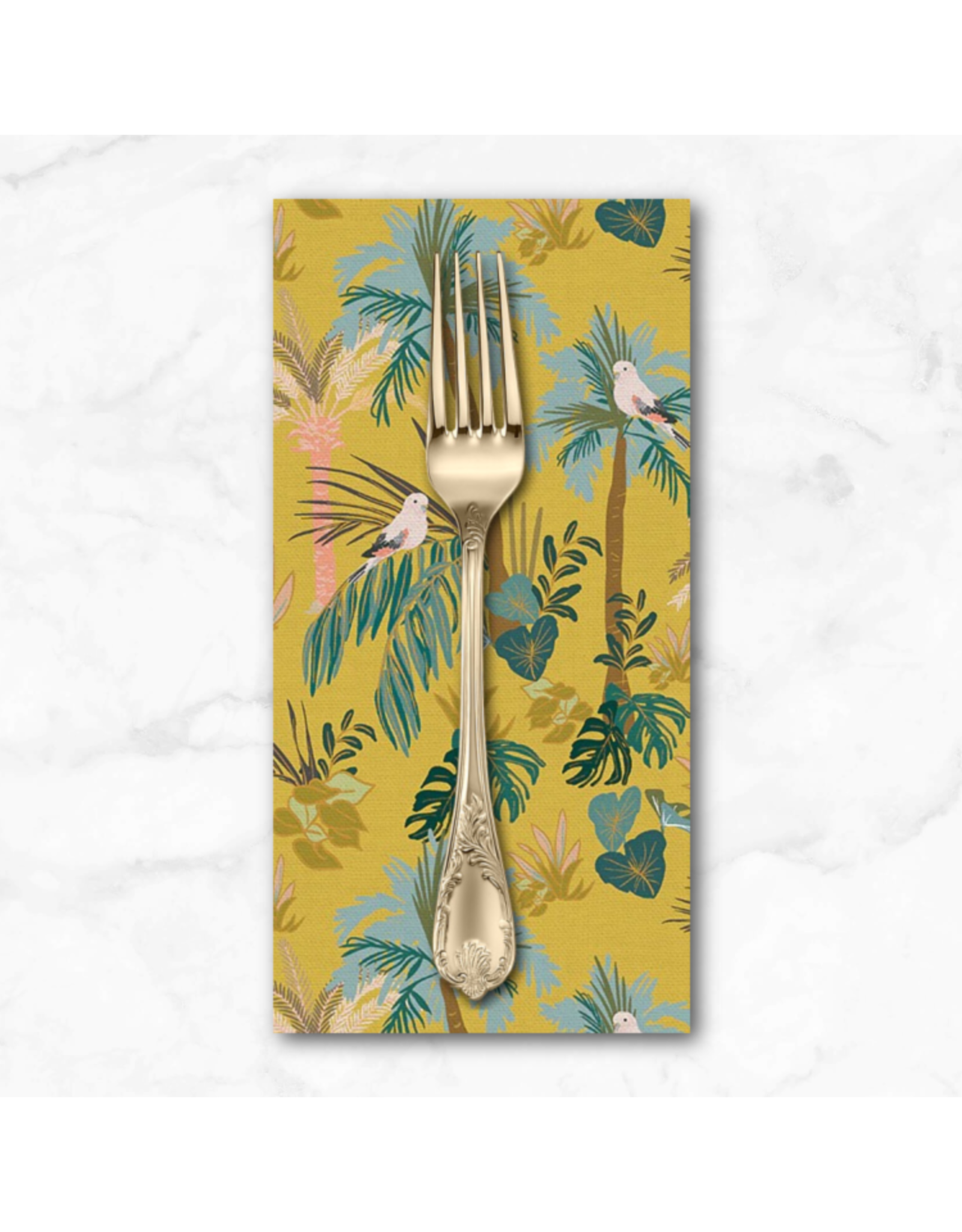 PD's Paintbrush Studio Collection Moroccan Sunrise, Jungle Bird in Chartreuse, Dinner Napkin