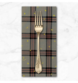 PD's Kokka Japan Collection Kokko Japan, Fruits Party Plaid in Grey, Dinner Napkin