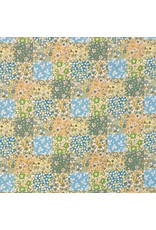 Cosmo, Japan Cosmo Japan, Floral Patchwork in Green, Fabric Half-Yards