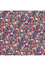 Cosmo, Japan Cosmo Japan, Floral in Navy Pink, Fabric Half-Yards