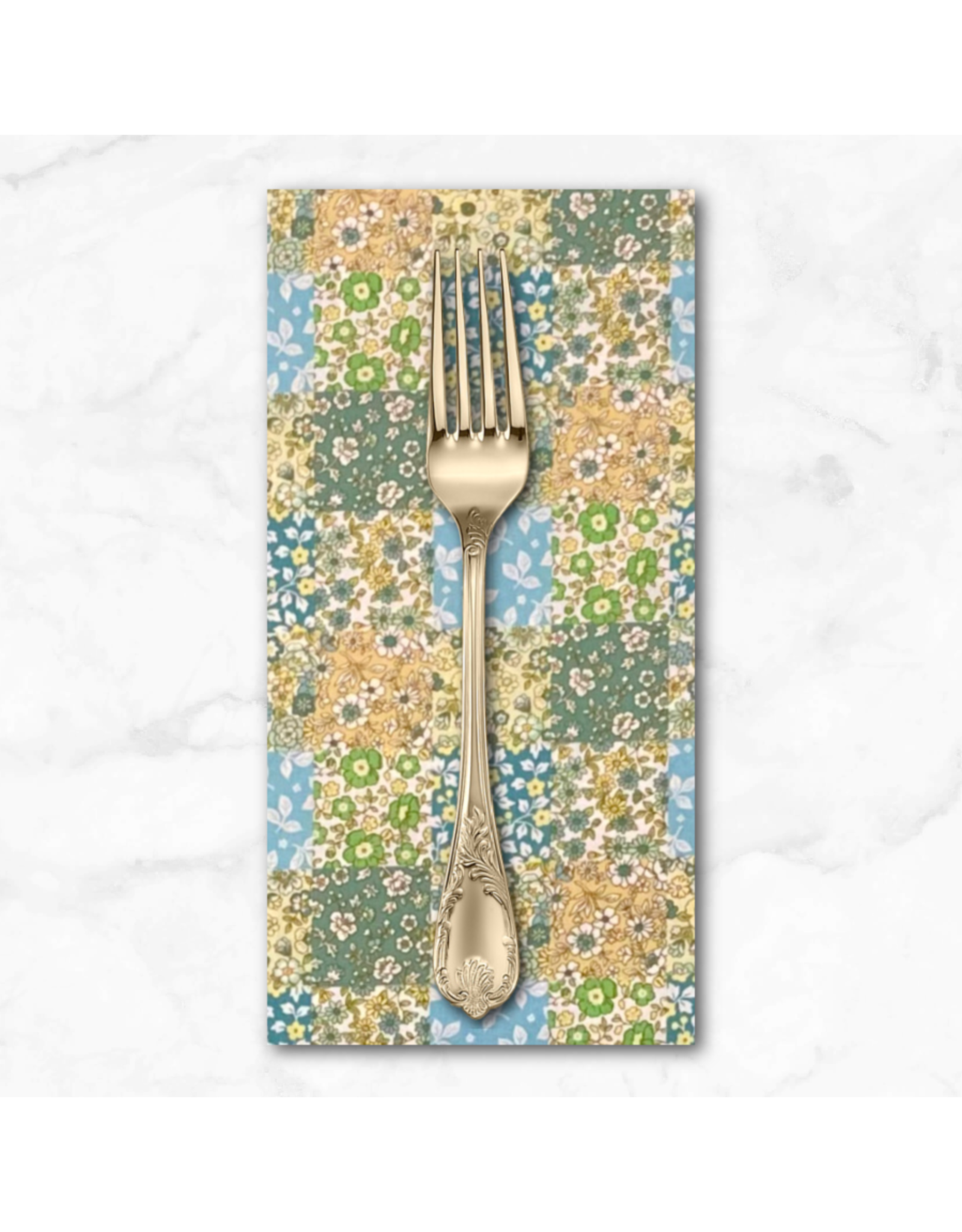 PD's Cosmo Japan Collection Cosmo Japan, Floral Patchwork in Green, Dinner Napkin