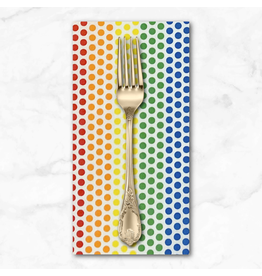 PD's Alexander Henry Collection Love is Love, Rainbow Dot in Natural, Dinner Napkin