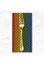 PD's Alexander Henry Collection Love is Love, Rainbow Dot in Charcoal, Dinner Napkin