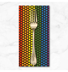 PD's Alexander Henry Collection Love is Love, Rainbow Dot in Charcoal, Dinner Napkin