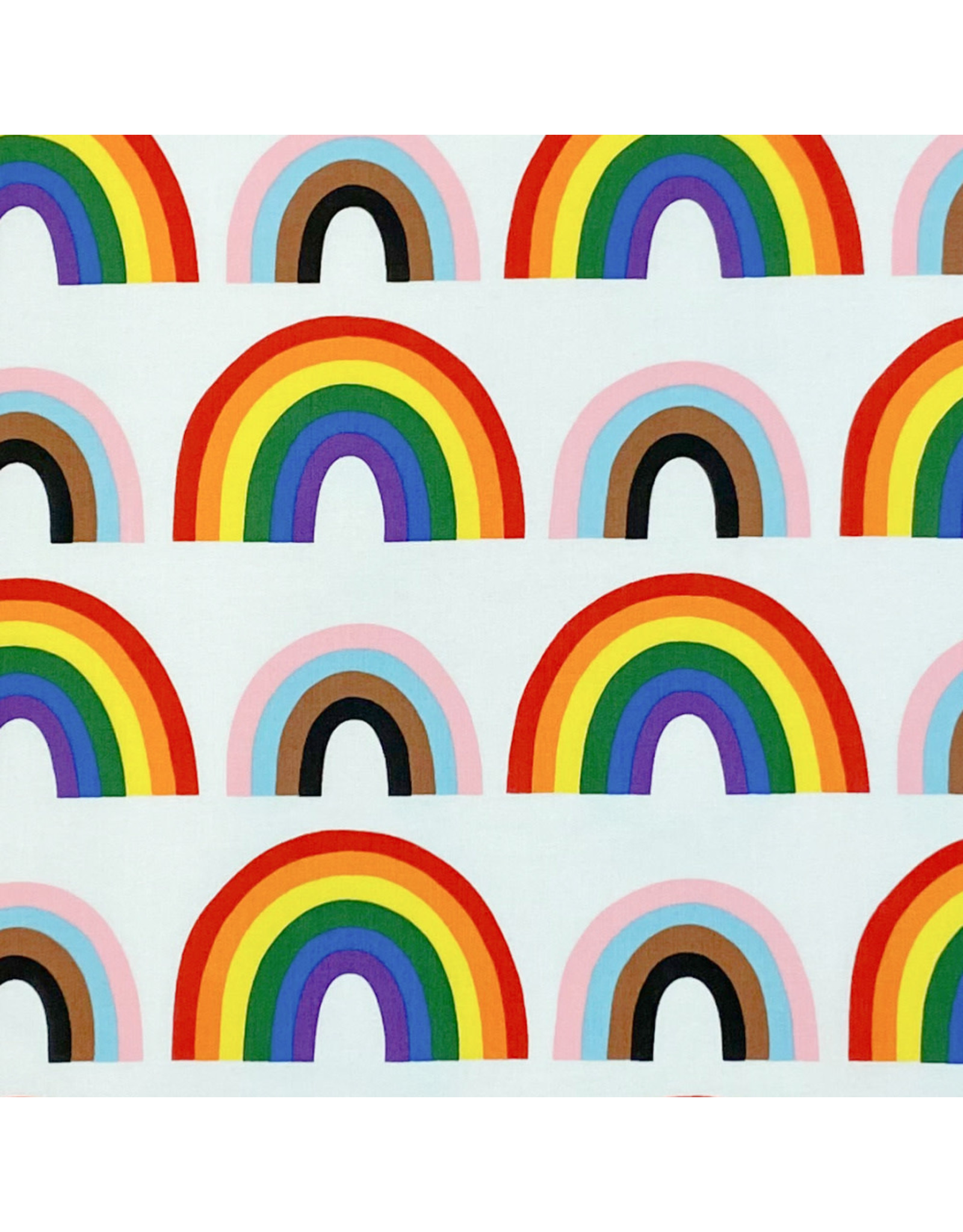 Alexander Henry Fabrics Love is Love, Double Rainbow in Natural, Fabric Half-Yards