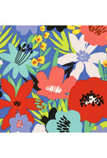 Alexander Henry Fabrics Wish You Were Here, Bouquet in Blue, Fabric Half-Yards