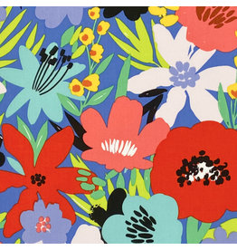 Alexander Henry Fabrics Wish You Were Here, Bouquet in Blue, Fabric Half-Yards
