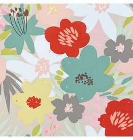 Alexander Henry Fabrics Wish You Were Here, Bouquet in Grey Pink, Fabric Half-Yards