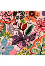Alexander Henry Fabrics Folklorico, Painted Dahlia in Pink, Fabric Half-Yards