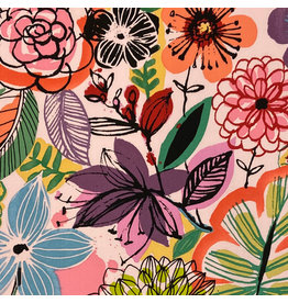 Alexander Henry Fabrics Folklorico, Painted Dahlia in Pink, Fabric Half-Yards