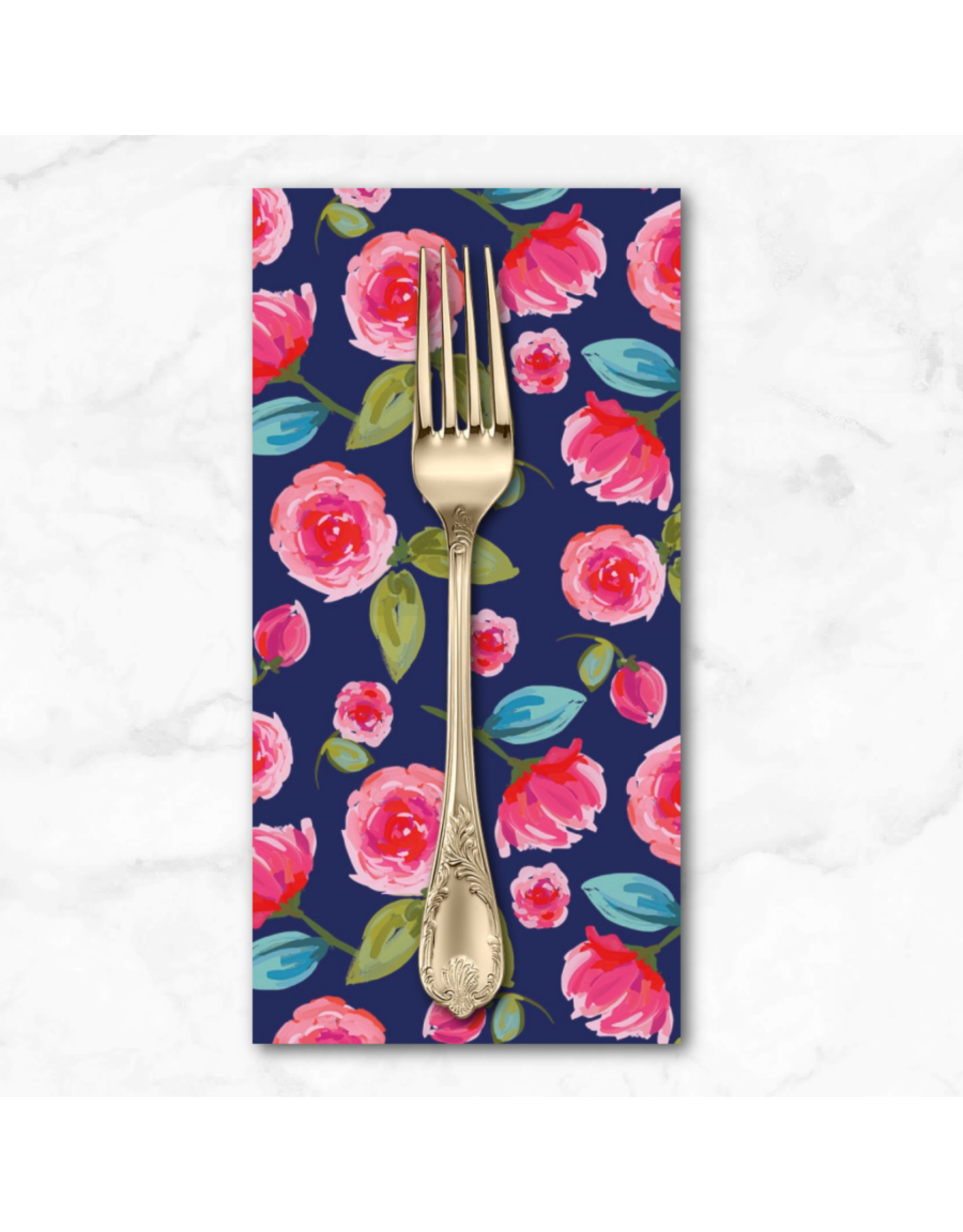 PD's Riley Blake Collection Blissful Blooms, Floral in Navy, Dinner Napkin