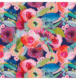 Riley Blake Fabrics Blissful Blooms, Main in Navy, Fabric Half-Yards