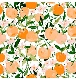 Figo Snug Lightweight Jersey Knit, Oranges in Orange, Fabric Half-Yards