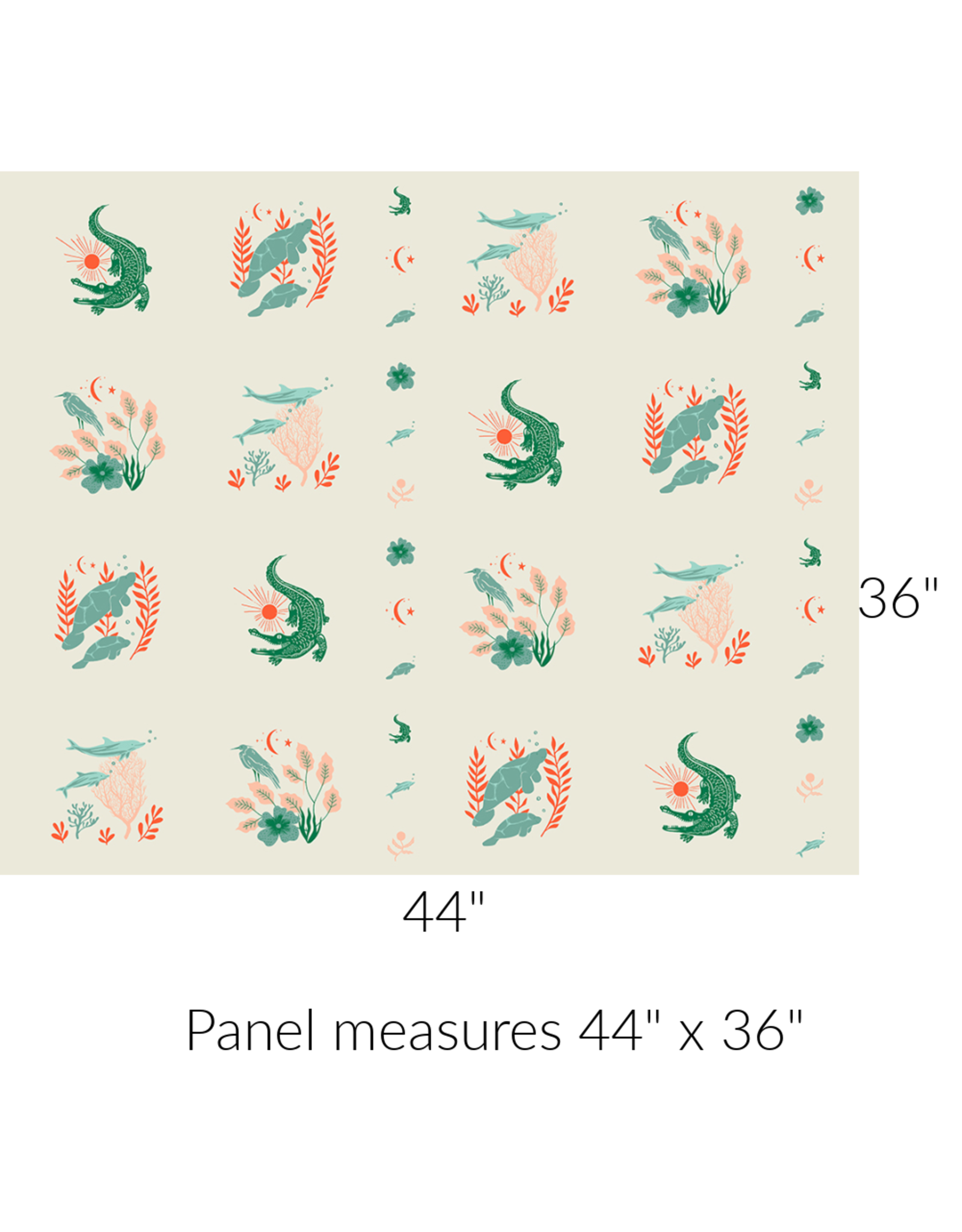 Sarah Watts Florida Volume 2, Sunshine Panel in Shell, 36" x 44" Fabric Panel