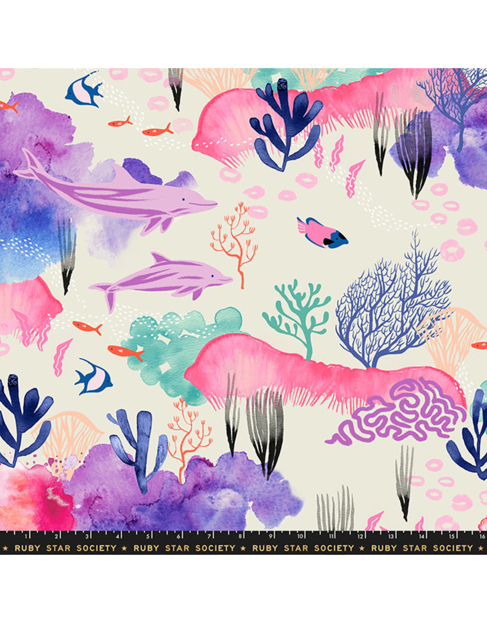 Sarah Watts Florida Volume 2, Underwater in Multi, Fabric Half-Yards