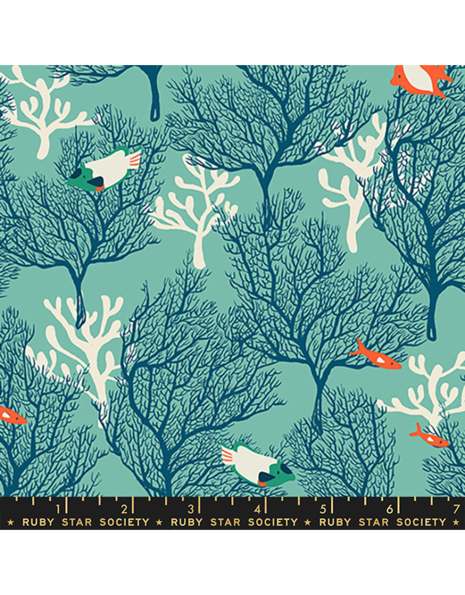 Sarah Watts Florida Volume 2, Reef in Water, Fabric Half-Yards