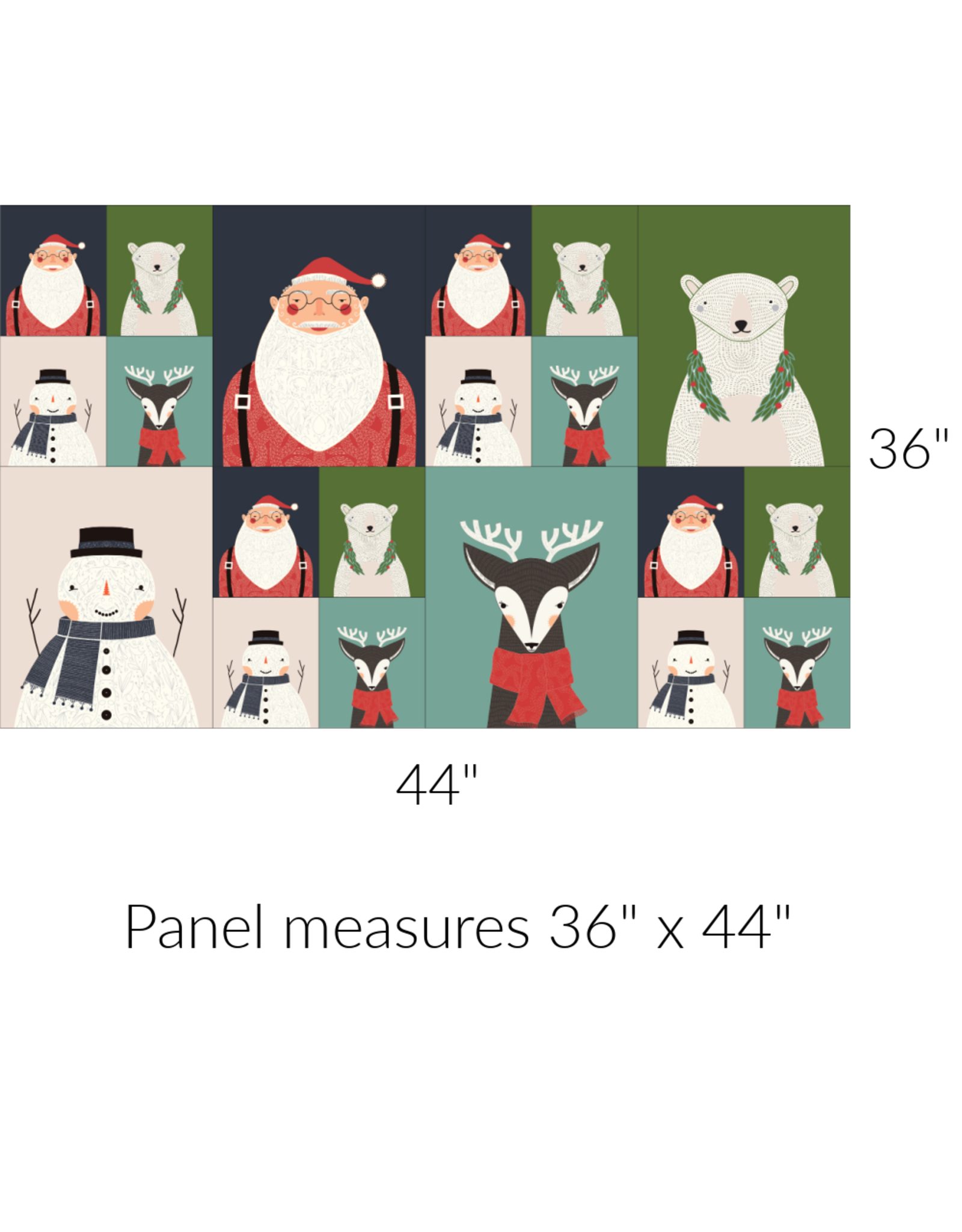Gingiber Merrymaking  Mixed Block Panel, 36” x 44”
