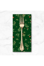 Christmas Collection Festive Foliage, Scatter in Green,  Dinner Napkin