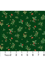 Christmas Collection Festive Foliage, Scatter in Green,  Dinner Napkin