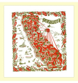 Red & White Kitchen Co. California Red+Green Flour Sack Towel 22” x 22”