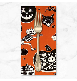 PD's Alexander Henry Collection Haunted House, Crafty Calaveras in Orange, Dinner Napkin